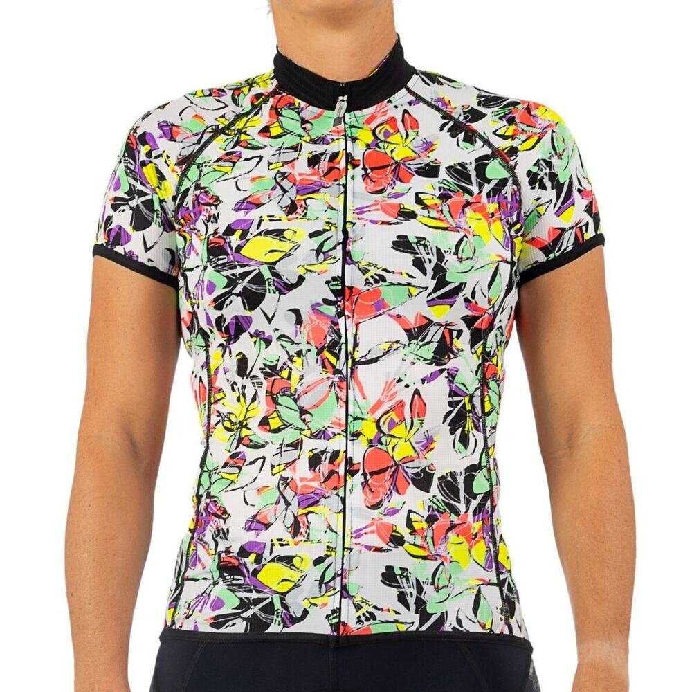 Canari Women Floriful Dolce Cycling Jersey S Bike Shirt Wicking Stretch Full Zip